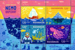 Hungary 2019 Jules Verne, Captain Nemo 4v M/s, Mint NH, Sport - Transport - Diving - Ships And Boats - Art - Authors -.. - Ongebruikt