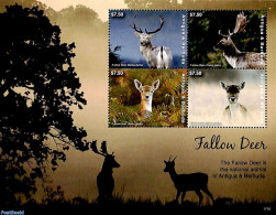 Antigua & Barbuda 2017 Fallow Deer 4v M/s, Mint NH, Nature - Animals (others & Mixed) - Deer - Wild Mammals - Antigua And Barbuda (1981-...)