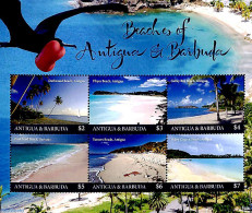 Antigua & Barbuda 2019 Beaches 6v M/s, Mint NH, Nature - Various - Birds - Tourism - Antigua Y Barbuda (1981-...)