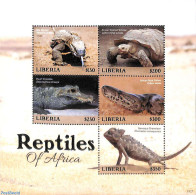 Liberia 2019 Reptiles Of Africa 5v M/s, Mint NH, Nature - Reptiles - Turtles - Other & Unclassified