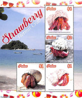 Palau 2019 Strawberry Hermit Crab 4v M/s, Mint NH, Nature - Shells & Crustaceans - Crabs And Lobsters - Vita Acquatica