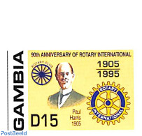 Gambia 1995 90 Years Rotary 1v, Imperforated, Mint NH, Various - Rotary - Rotary, Lions Club