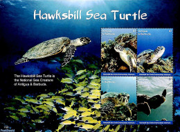 Antigua & Barbuda 2017 Hawksbill Sea Turtle 4v M/s, Mint NH, Nature - Reptiles - Turtles - Antigua Et Barbuda (1981-...)