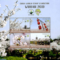 Antigua & Barbuda 2019 Wuhan Stamp Exposition 4v M/s, Mint NH, Nature - Flowers & Plants - Philately - Antigua Y Barbuda (1981-...)