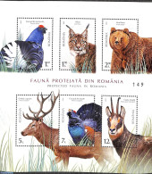 Romania 2019 Protected Fauna, Special S/s, Mint NH, Nature - Animals (others & Mixed) - Bears - Birds - Cat Family - D.. - Nuovi