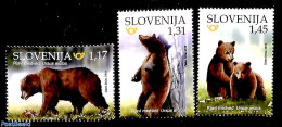 Slovenia 2019 Brown Bears 3v, Mint NH, Nature - Animals (others & Mixed) - Bears - Slowenien