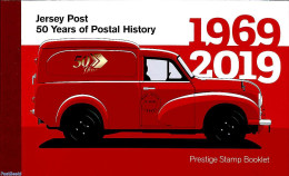 Jersey 2019 50 Years Of Postal History Prestige Booklet, Mint NH, Transport - Post - Stamp Booklets - Automobiles - Ai.. - Post