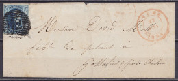 LSC (sans Contenu) Affr. N°7 P72 Càd LEUZE /27 JANV 1854 Pour GOSSELIES (au Dos: Càd Arrivée GOSSELIES) - 1851-1857 Medaillons (6/8)