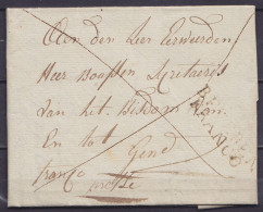 L. Datée 18 Mai 1823 De CALLOO Pour GEND (Gand) - Griffe "BEVEREN / FRANCO" - Man. "franco" & "pressée" - 1815-1830 (Période Hollandaise)