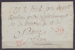 LSC (sans Texte) An 8? Pour NAMUR - Griffe "P.86.P /ATH" - Marque Ronde (P.P.) - 1794-1814 (Französische Besatzung)