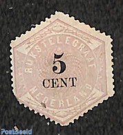 Netherlands 1877 5c, Telegram, Stamp Out Of Set, Unused (hinged) - Telegramzegels