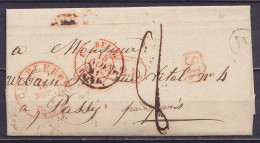 L. Datée 12 Novembre 1841 De MONT-SUR-MARCHIENNEcàd CHARLEROY /13 NOV 1841 Pour PASSY Par Paris - [SR] Boîte "W" Càd Pas - 1830-1849 (Unabhängiges Belgien)