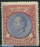 Netherlands 1872 2.5g Unused Hinged, With Attest Vleeming, Unused (hinged) - Nuovi