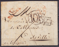 L. Datée 1e Septembre 1829 Càd BRUGES /31 AUG Pour SEVILLE Espagne - Griffes "P.P./ BRUGGES" & [PAYS-BAS PAR LILLE] - Ma - 1815-1830 (Periodo Olandese)