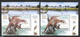 Bulgaria 2019 Otter 2 S/s (with And Without Phosphor/gum), Mint NH, Nature - Animals (others & Mixed) - Wild Mammals - Neufs