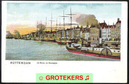 ROTTERDAM De Maas En Boompjes Met Zeilschepen Aan De Kade Ca 1900 - Rotterdam
