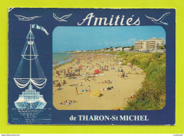 44 THARON PLAGE SAINT MICHEL CHEF CHEF N°619 La Grande Plage Amitiés En 1985 Beau Bateau Voilier En Déco - Saint-Michel-Chef-Chef