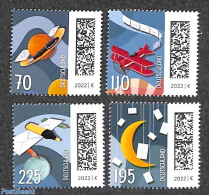 Germany, Federal Republic 2022 Definitives 4v, Mint NH, Transport - Post - Aircraft & Aviation - Ongebruikt