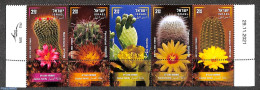 Israel 2022 Cactus Family 5v [::::], Mint NH, Nature - Cacti - Flowers & Plants - Nuevos