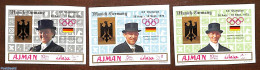 Ajman 1969 Olympic Games, Overprints 3v, Imperforated, Mint NH, Sport - Olympic Games - Ajman