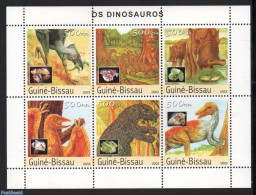 Guinea Bissau 2003 Prehistoric Animals 6v M/s, Mint NH, History - Nature - Geology - Prehistoric Animals - Vor- U. Frühgeschichte