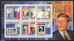Guinea, Republic 2009 J.F. Kennedy On Stamps S/s, Mint NH, History - Performance Art - American Presidents - Movie Sta.. - Actores