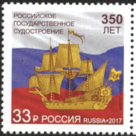 Mint Stamp  Ship 350 Years Of Russian Shipbuilding  2017 From Russia - Bateaux