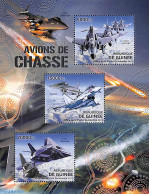 Guinea, Republic 2012 Military Aircraft 3v M/s, Mint NH, Transport - Aircraft & Aviation - Avions