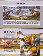 Guinea, Republic 2013 Dinosaurs 2 S/s, Mint NH, Nature - Prehistoric Animals - Préhistoriques