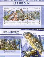 Guinea, Republic 2013 Owls 2 S/s, Mint NH, Nature - Birds - Birds Of Prey - Owls - Autres & Non Classés