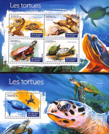 Guinea, Republic 2015 Turtles 2 S/s, Mint NH, Nature - Reptiles - Turtles - Andere & Zonder Classificatie