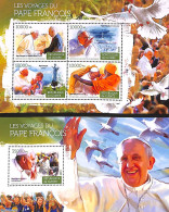 Guinea, Republic 2015 Pope Travels 2 S/s, Mint NH, Religion - Pope - Religion - Pausen
