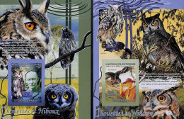 Guinea, Republic 2008 Owls 2 M/s, Imperforated, Mint NH, Nature - Birds - Birds Of Prey - Owls - Sonstige & Ohne Zuordnung