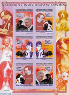 Guinea, Republic 2008 Dogs From Famous Persons 6v M/s, Imperforated, Mint NH, History - Nature - Performance Art - Ame.. - Actors