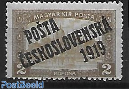 Czechoslovkia 1919 Overprint 1 V., Unused (hinged) - Autres & Non Classés