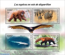 Niger 2023 Endangered Species , Mint NH, Nature - Birds Of Prey - Monkeys - Rhinoceros - Sea Mammals - Pandas - Níger (1960-...)