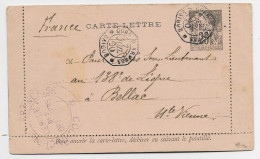 ENTIER ALPHEE DUBOIS 25C CARTE LETTRE COVER C. OCTO CORR D'ARMEES 7 JUIL 1890 SAIGON +COCHINCHINE FRANCAISE SIGNE CALVES - Cartas & Documentos