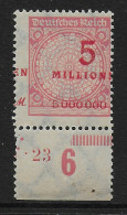 5 Millionen: MiNr. 317, Postfrisch, ** Unterrand Mit Druckverschiebung - Unused Stamps