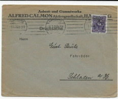 Alfred Calmon Gummiwerke Hamburg: Firmenlochung, Perfin 1923 Nach Schladen - Cartas & Documentos