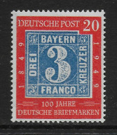 Bund: 100 Jahre Briefmarke, MiNr. 114II Postfrisch, ** - Nuovi