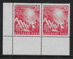Bund: MiNr. 112 I, Waagrechtes Paar, Postfrisch, ** - Unused Stamps