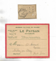 84 - Petit Dépliant-facture Des Ets LE PAYSAN à AVIGNON ( Vaucluse ) Plus Bon De Livraison Et Talon De Mandat - 1900 – 1949