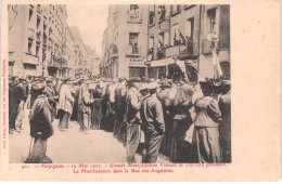FR66 PERPIGNAN - Brun 901 - Manifestation Viticole 1907 - Rue Des Augustins - Animée - Belle - Perpignan