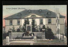 AK Münchberg, Kriegerdenkmal Mit Steinernem Löwen Und Kränzen  - Autres & Non Classés