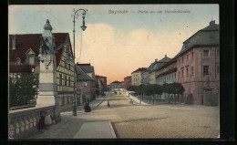 AK Bayreuth, Partie An Der Bahnhofstrasse, Mit Obelisk  - Bayreuth