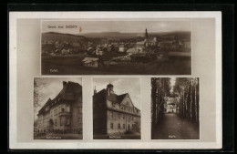 AK Selbitz, Schulhaus, Rathaus, Park  - Selb