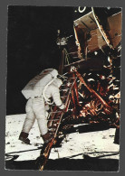 Moonwalk 1969 Astronaut Edwin Aldrin Photo Card Maanlanding Htje - Sterrenkunde