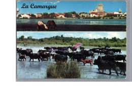 EN CAMARGUE - Manade De Taureaux Taureau Toro Vue Sur Les Saintes Maries De La Mer Cheval Horse - Bull