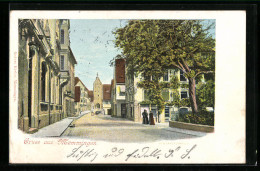 Lithographie Memmingen, Strassenpartie  - Memmingen