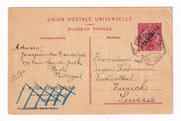 Bilhete Postal Portugal Porto Oporto 1912 Zurich Suisse Suissa Da Conceição - Postwaardestukken